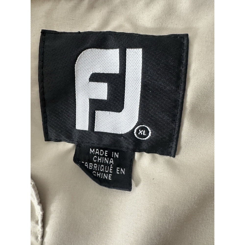 FootJoy Jacket Mens XL Beige Windbreaker 1/4 Snap Pullover Mock Neck Golf - Picture 3 of 10